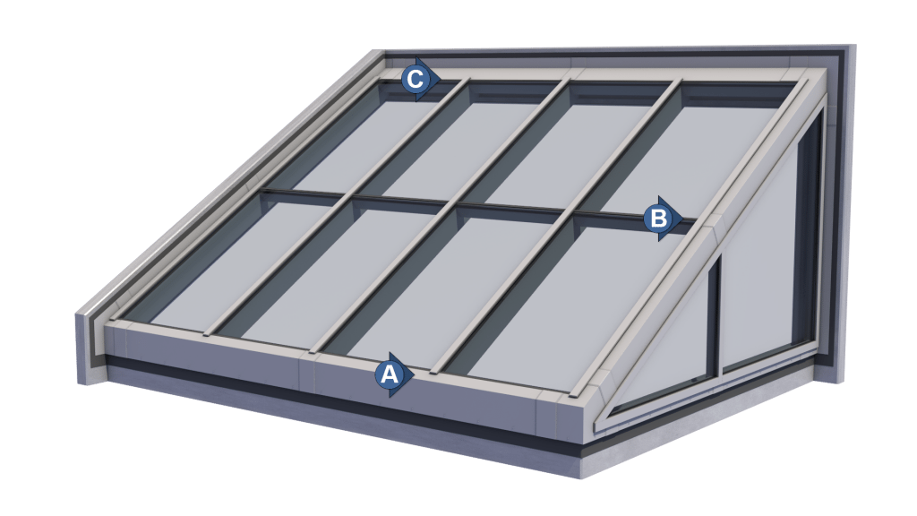 Single Pitch Skylight with Gable End | Acurlite Structural Skylights Inc